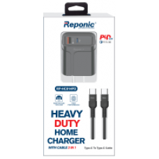 Android Universal Dual Port Wall Charger USB Type C-USB Type C Cable Combo - WegaCell: RP-CC810PD