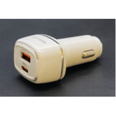 Universal Dual Port Fast Charging USB-USB C Car Charger. WegaCell: WL-111PD-DCH
