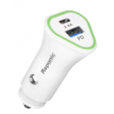 Universal Dual Port Fast Charging USB-USB C Car Charger. Reponic: RP-CC809