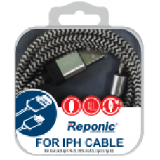 Apple Compatible Fast Charging 3 Ft Lightning Fabric Data Cable - Reponic: RP-CB365-IPH Apple Compatible Fast Charging 3 Ft Lightning Fabric Data Cable - Reponic: RP-CB365-IPH