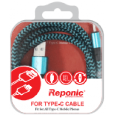 Android Type C USB Braided Fast Charging 3 Ft Fabric Data Cable - Reponic: RP-CB362-TYC Android Type C USB Braided Fast Charging 3 Ft Fabric Data Cable - Reponic: RP-CB362-TYC