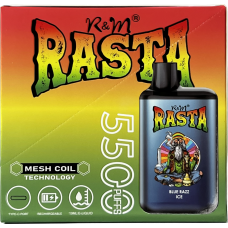Vape: VAP-R&M-RASTA-5500-BLUE-RAZZ-ICE