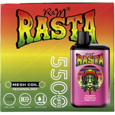 Vape: VAP-R&M-RASTA-5500-STRAW-WATER-BGUM Vape: VAP-R&M-RASTA-5500-STRAW-WATER-BGUM