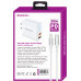 Apple Compatible Combo of Universal Dual Port Fast Charging USB C-USB Home Wall PD Charger and Lightning-USB Type C Cable - WegaCell: WL-1612IPD-HC