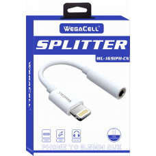 Apple Compatible iPH Lightning to 3.5 MM Aux Adapter - WegaCell: WL-169IPH-CN