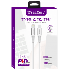 Apple Compatible iPH USB C-Lightning TPE Data Cable - WegaCell: WL-180TYC-IPH