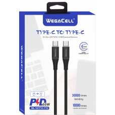 Android Type C USB -Type C Fast Charging 6 Ft TPE Data Cable - WegaCell:WL-181TYC-TYC