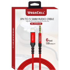 Lightning to 3.5 mm Aux cable for HiFi Stereo Sound in Car, Speakers, and Headphones - WegaCell: WL-187IPH-AX