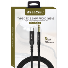 USB Type C to 3.5 mm Aux cable for HiFi Stereo Sound in Car, Speakers, and Headphones - WegaCell: WL-188TYC-AX