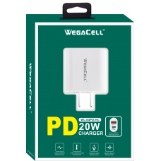 Universal Dual Port Fast Charging USB C-USB Home Wall Charger  - .WegaCell: WL-64PD-HC