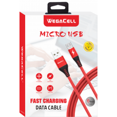 Android V8 Micro USB Fast Charging 6 Ft TPE Data Cable - WegaCell: WL-6FTCBL178-MCR