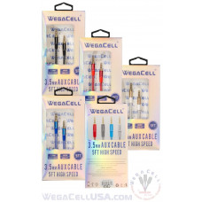 HiFi Stereo Sound Braided 5 Ft - Aux Cable - WegaCell: WL-5FT09-AX