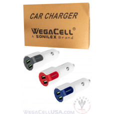 Universal Dual Port Fast Charging USB - Car Charger - WegaCell: WL-2USB48-DCH