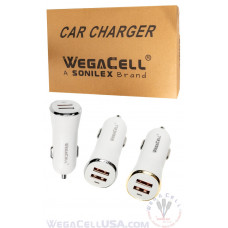 Universal Dual Port Fast Charging USB - Car Charger - WegaCell: WL-2USB49-DCH