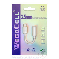 Apple iPhone Lightning to 3.5 MM Aux Adapter - WegaCell: WL-44IPH-CN