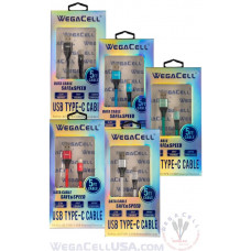 Android Type C USB Braided Fast Charging 5 Ft TPE Data Cable - WegaCell: WL-5CBL12-TYC