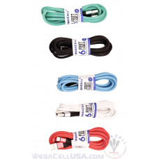 Android V8 Micro USB Braided Fast Charging 6 Ft TPE Data Cable - WegaCell: WL-6FTCBL79-MCR