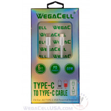 Android Type C USB -Type C Fast Charging 6 Ft TPE Data Cable - WegaCell: WL-76TYC-TYC