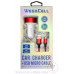 Android Universal Dual Port Car Charger V8 Micro Cable Combo - WegaCell: WL-1604MCR-2DCH