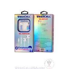 Apple Compatible In-Ear Stereo Earphone Noise Isolating Heavy Bass - WegaCell: WL-56IPH-HF Apple Compatible In-Ear Stereo Earphone Noise Isolating Heavy Bass - WegaCell: WL-56IPH-HF