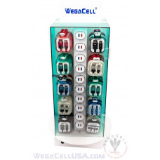 Rotating LED Double-Sided Lockable Counter Display Rack 100 pcs. Model No. WegaCell: WL-9907ASL Rotating LED Double-Sided Lockable Counter Display Rack 100 pcs. Model No. WegaCell: WL-9907ASL