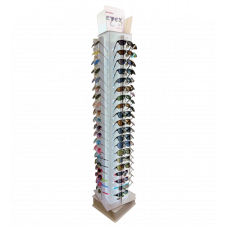 80 Pcs Acrylic Sunglass 4-Sided Display with Bottom Lock